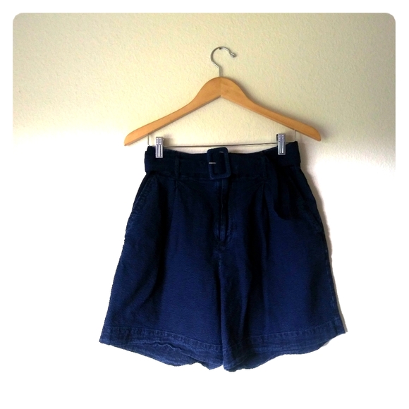 High Waisted Blue Shorts - Picture 1 of 4
